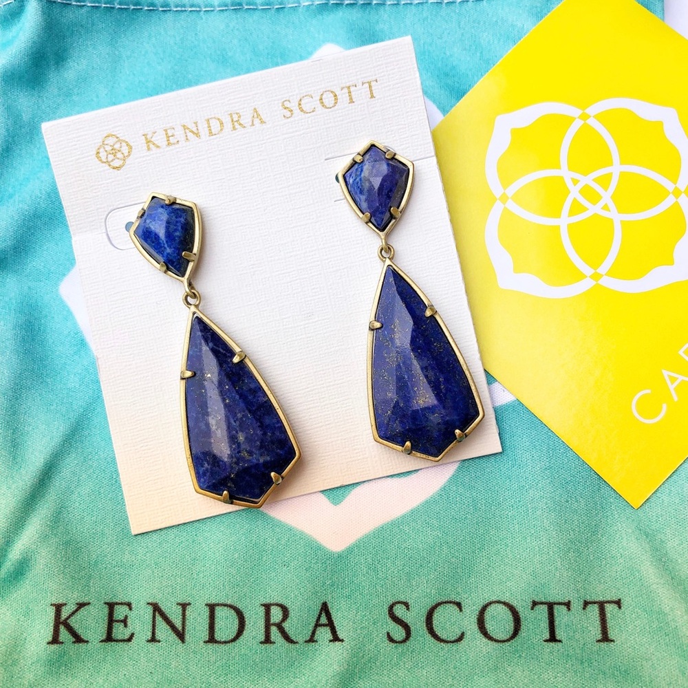 Kendra Scott Carey drop earrings. Navy! Worn once!